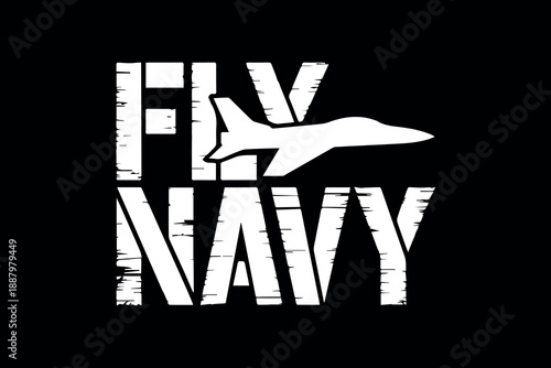 Vintage aviator graphic with wings and propeller on navy blue background for retro military designs SVG Cutting T shirt Design