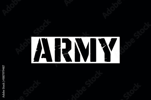 Military themed distressed text graphic with vintage us army font and weathered texture for patriotic designs SVG Cutting T shirt Design