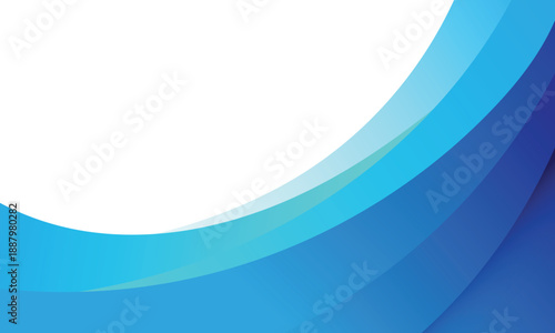 Abstract background of smooth curve waves different blue color gradients