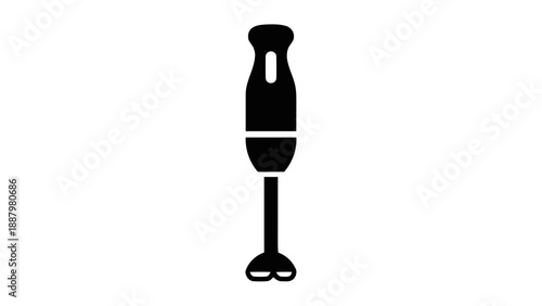 Vector illustration of a modern immersion hand blender kitchen appliance on transparent background