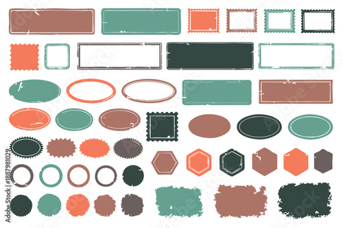 Vintage grunge labels and frames collection in distressed style