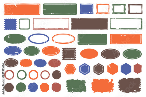 Collection of grunge rubber stamps and distressed borders