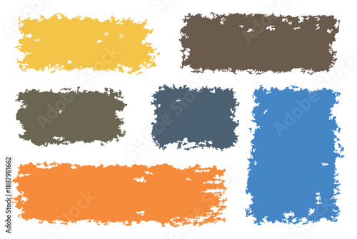 Abstract paint brush stroke boxes set