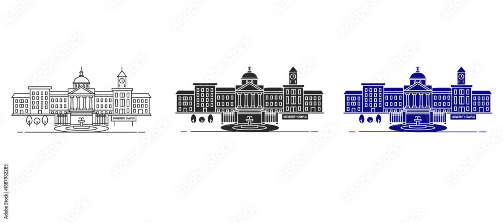 Obraz premium University Building icon