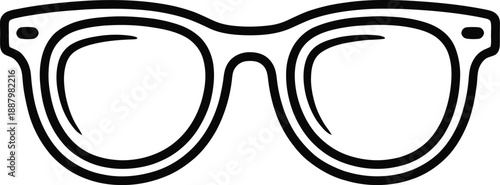 Black outline of stylish eyeglasses a modern visual representation silhouette