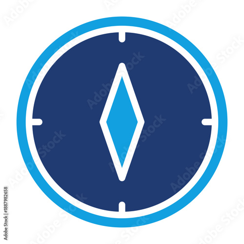 Compass Blue Color Icon