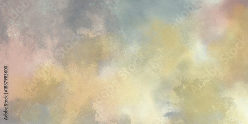 Amazing beautiful sky with clouds.Blue sky background with clouds glowing in light pink color.Abstract texture for use as a background. Watercolor painted background.Abstract Illustration wallpaper. 
