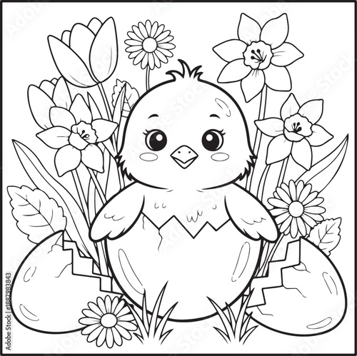 illustration of a black and white easter egg with a gold pattern and ribbon in a basket serves as a festive holiday decoration for a spring celebration gift design
