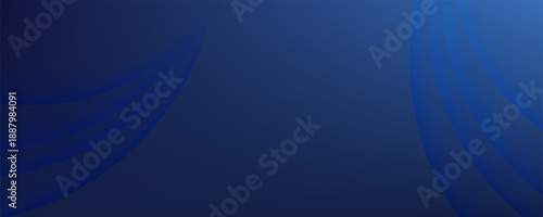 Abstract blue glowing geometric lines on dark blue background. Modern shiny blue circle lines pattern