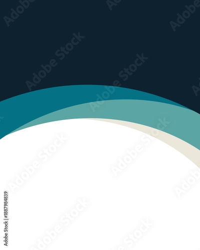 Modern Business Proposal Cover with Teal Abstract Curves