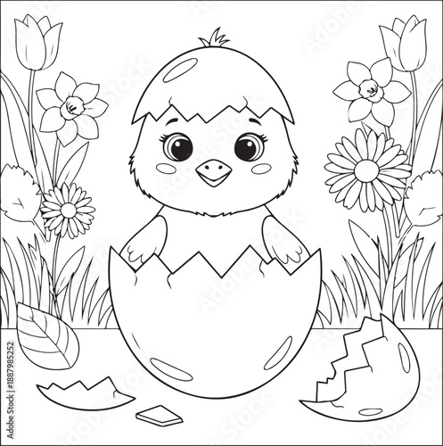 illustration of a black and white easter egg with a gold pattern and ribbon in a basket serves as a festive holiday decoration for a spring celebration gift design
