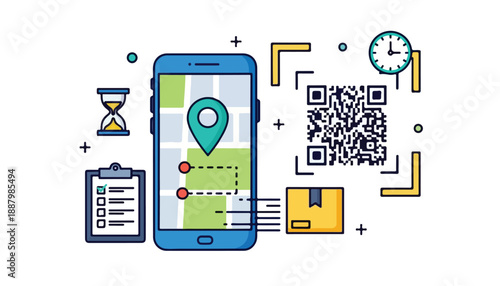 Mobile application for package delivery tracking and logistics management with QR code scanning.