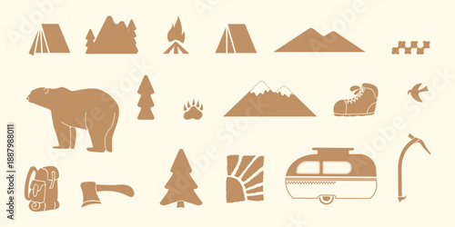 Vintage Forest Illustration for tshirt, poster, and other uses