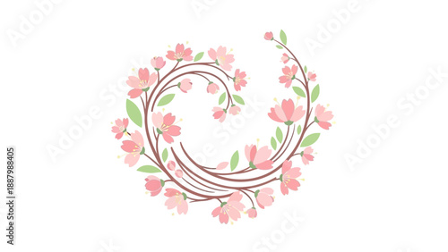 Delicate Pink Cherry Blossom Wreath Garland