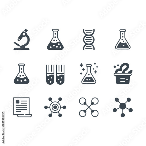 Advanced Science Research and Laboratory Icons