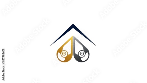 Modern Logo Design with Roof Symbol.