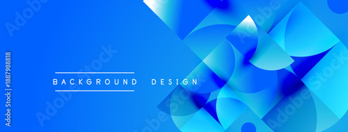 Abstract blue shapes overlap, creating dynamic visual effect. Modern design suitable for backgrounds, presentations, digital art.