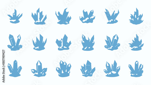 Collection of Blue Hand Silhouette Designs.
