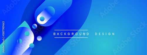 Abstract blue gradients form flowing shapes. Dynamic composition suggests movement, modern aesthetic. Background features text background design.