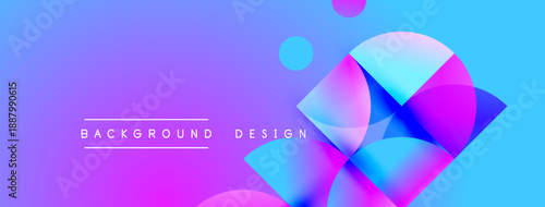 Abstract vibrant background. Overlapping circles create dynamic visual effect. Gradient colors blend smoothly, modern design element.