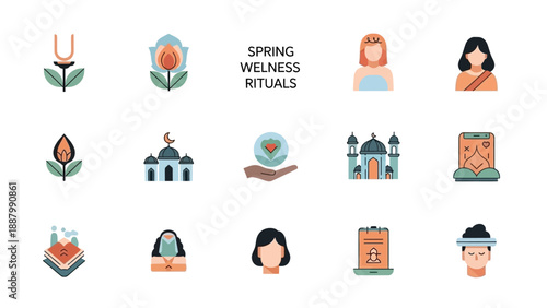 Collection of Wellness Icons and Illustrations.