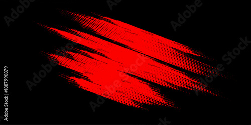 Halftone dots red and blue color pattern gradient grunge texture background. Dot pop art comic sport style vector illustration.