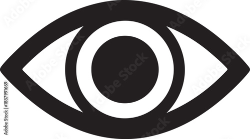 Minimalist Eye Vision Icon  Flat Vector Silhouette