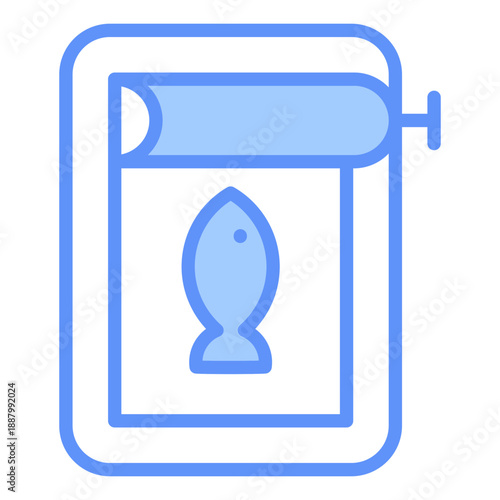 Canned Food Outline Blue Color Icon