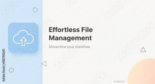 Cloud storage icon with upload symbol for effortless file management workflow