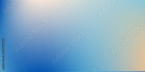 Abstract seaside. Ocean landscape vector texture. Aesthetic blue and beige gradient background. Blurred sea wave pattern. Sun, clouds, rays. Ocean breeze wide banner