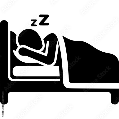 Man sleeping on a bed illustration
