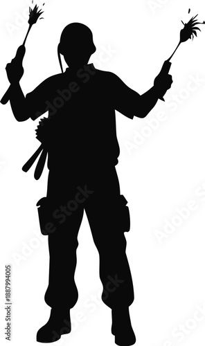 Silhouette Of A Pyrotechnician