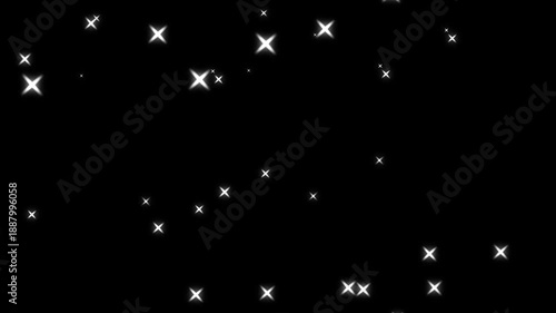 Wallpaper Mural White glowing twinkling glitter star, magic sparkles glitter line trail, fairy dust transition effect, shimmering particles overlay, smooth motion loop, ultra hd 4k black background Torontodigital.ca