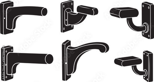 Collection of various door handles and knobs designs