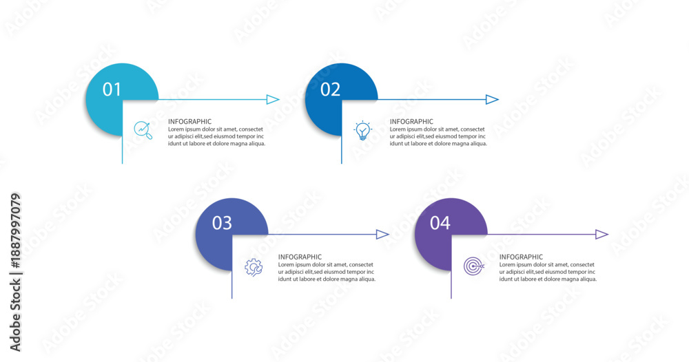 Fototapeta premium Infographic design with icons and 4 options or steps. Infographic for business concepts.