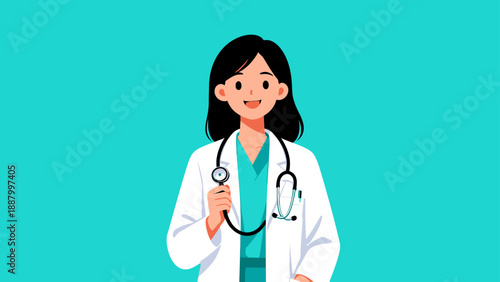 Illustration of a female doctor