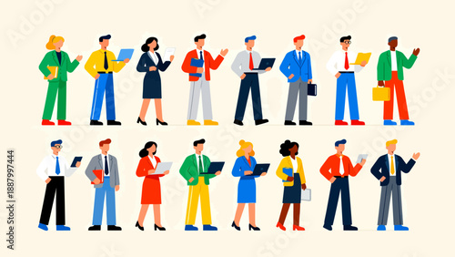 Diverse business people in colorful outfits