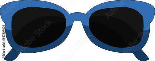 Blue Frame Sun Glass Vector Design