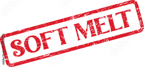 Soft Melt Embossed Red Grunge Rubber Stamp Impression for Gentle Dissolving Effects