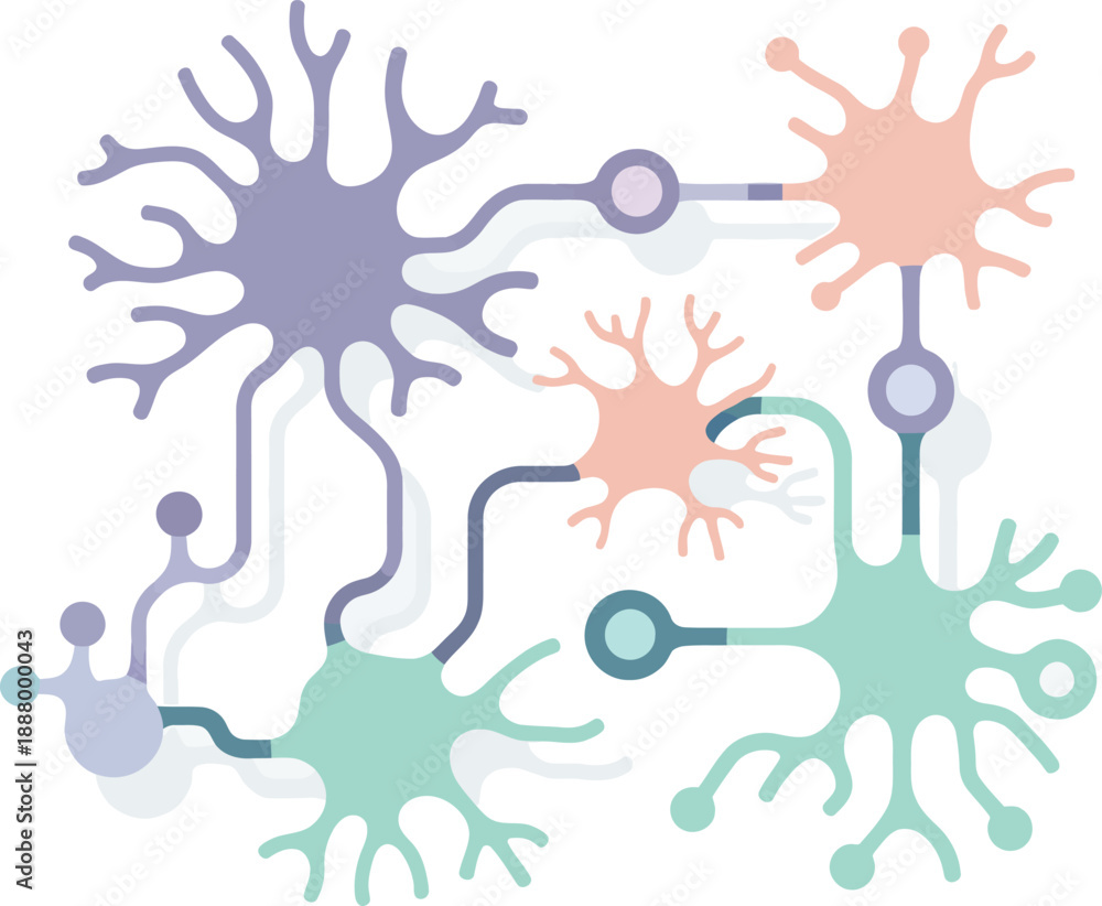 Obraz premium Intricate Abstract Neural Network Connection and Synaptic Transmission Visualization