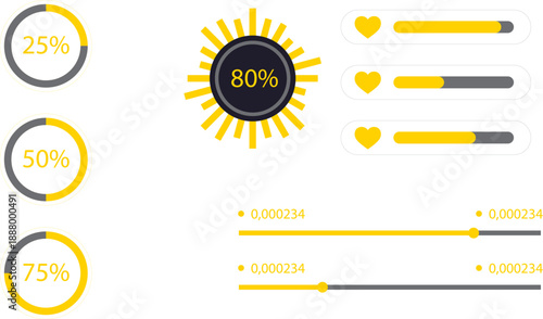 Colorful infographic displaying progress bars and percentage indicators