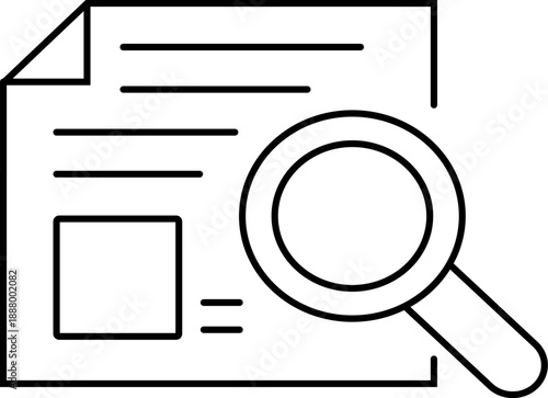 Document Analysis Vector Icon Illustration