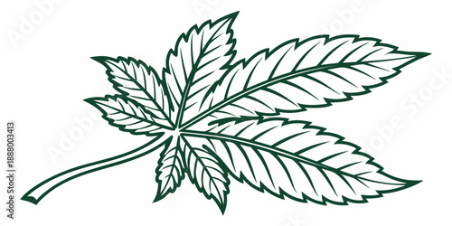 Illustrated cannabis leaf