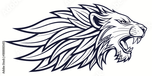 Majestic lion head illustration