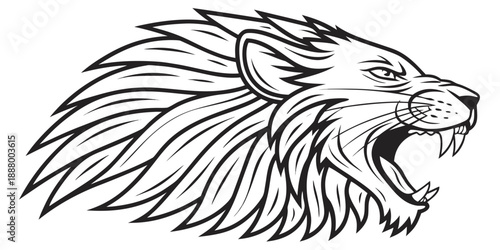 Majestic lion head silhouette