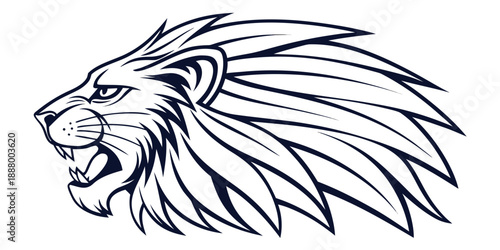 Majestic lion head silhouette