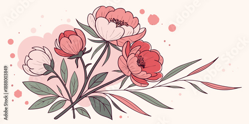 Delicate blossoms in soft hues