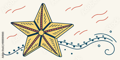 Illuminated star with trail