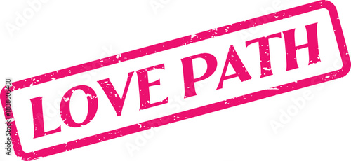 Vibrant pink LOVE PATH stamp indicating a shared romantic journey and future direction