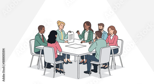 Diverse Business Team Finalizing Strategic Deal or Contract Agreement in Focused Board Meeting